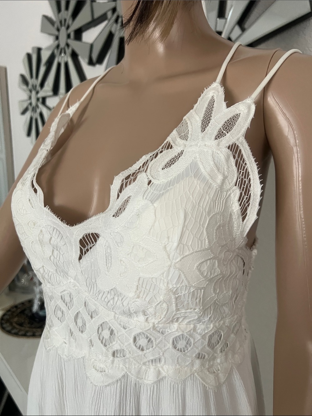 Summer dress 100% Rayon, with elastic waist.Embroidery&cups bra size XL,not true